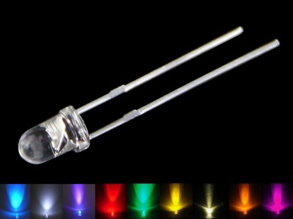 LED 3mm 5mm klar LEDs 10, 20, 50 oder 100 Stück oder Set 9 Farben zur AUSWAHL 20 Stück 3mm blau
