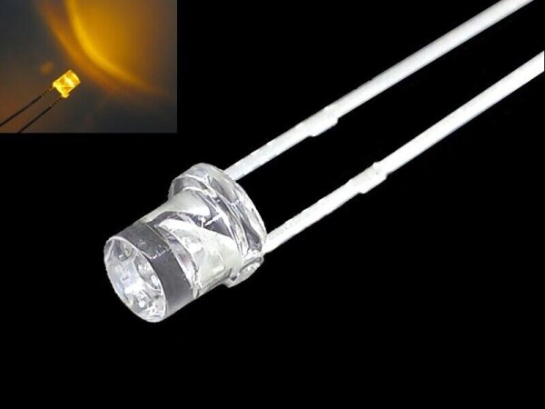 LED 3mm Zylinder klar Flachkopf LEDs zylindrisch flach Flat 10 20 50 100 Stück 50 Stück gelb