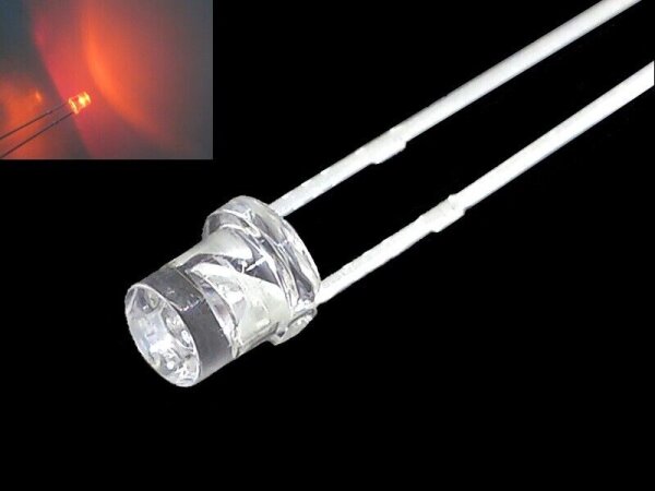 LED 3mm Zylinder klar Flachkopf LEDs zylindrisch flach Flat 10 20 50 100 Stück 50 Stück orange