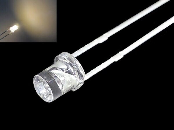 LED 3mm Zylinder klar Flachkopf LEDs zylindrisch flach Flat 10 20 50 100 Stück 50 Stück warmweiß