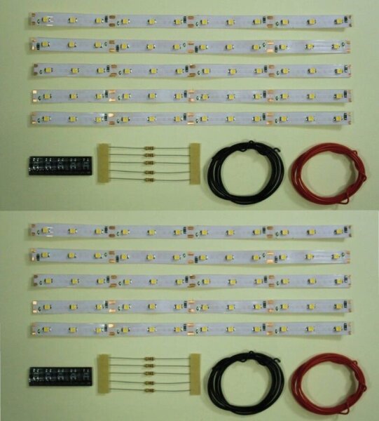 LED Waggonbeleuchtung Innenbeleuchtung gelb 200mm H0 TT N Bausatz 10 Stück S294