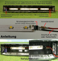 LED Waggonbeleuchtung Innenbeleuchtung gelb 200mm H0 TT N Bausatz 10 Stück S294