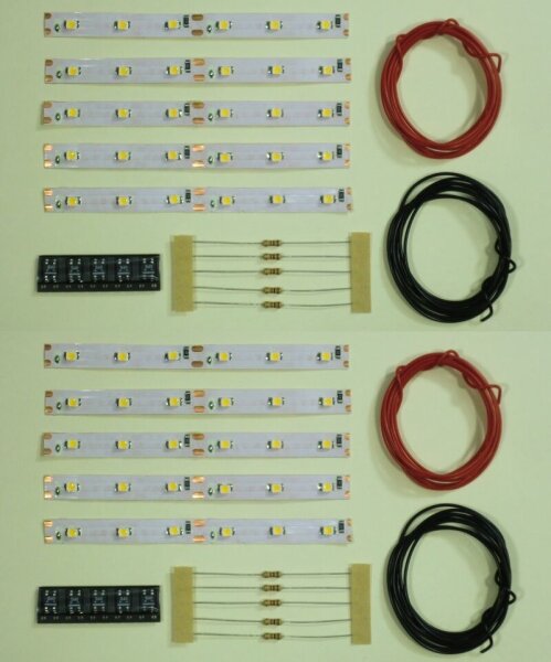 LED Waggonbeleuchtung Innenbeleuchtung warmweiß 100mm H0 TT Bausatz 10Stück S542