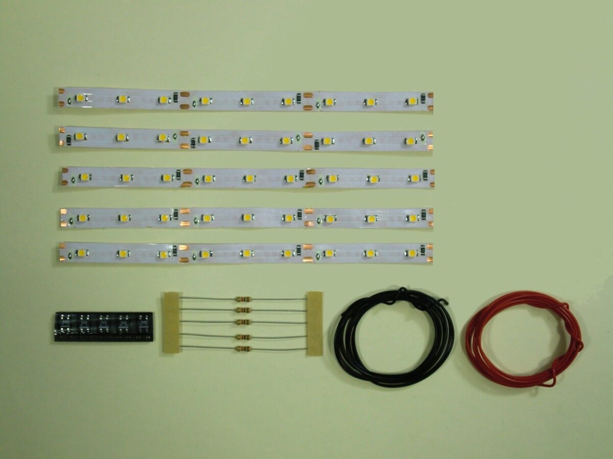 Schönwitz Sparpack LED Waggonbeleuchtung Warmweiß – 15 Stück, 230 Mm, Für Modelleisenbahn, Digital/analog Tauglich