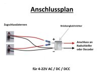 LED Zugschlußlaternen Zugschlußbeleuchtung TT Waggons AC DC DCC 2 Stück S085