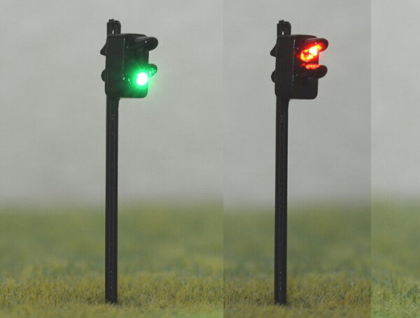 Lichtsignale Signale LED rot / grün 4,5cm hoch für TT Blocksignal 2 Stück S310