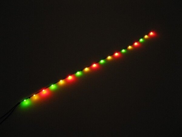 Mini LED Lichterkette nur 1,4mm schmal Kirmes Rummel Markt Disco viele Farben Rot / Gelb / Grün