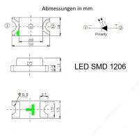 SMD LED 1206 mit Kabel angelötet Ø 0,3mm Microkabel LEDs 10 / 20 Stück 7 Farben