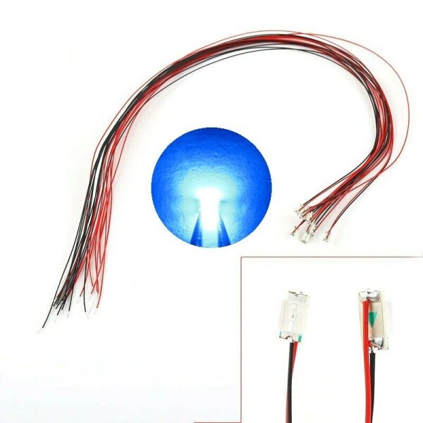 SMD LED 1206 mit Microlitze Litze Kabel LEDs 10 Stück 20 Stück 7 Farben AUSWAHL Blau 10 Stück