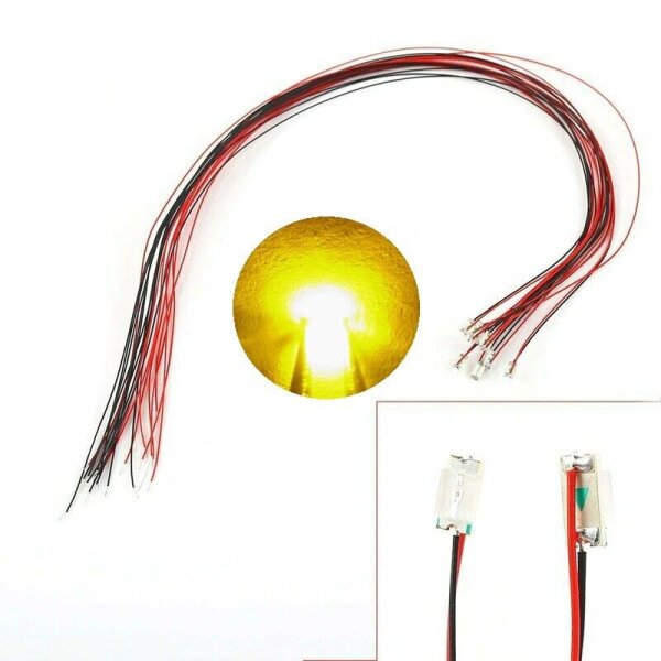 SMD LED 1206 mit Microlitze Litze Kabel LEDs 10 Stück 20 Stück 7 Farben AUSWAHL Gelb 10 Stück