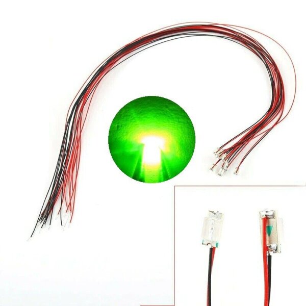 SMD LED 1206 mit Microlitze Litze Kabel LEDs 10 Stück 20 Stück 7 Farben AUSWAHL Grün 10 Stück