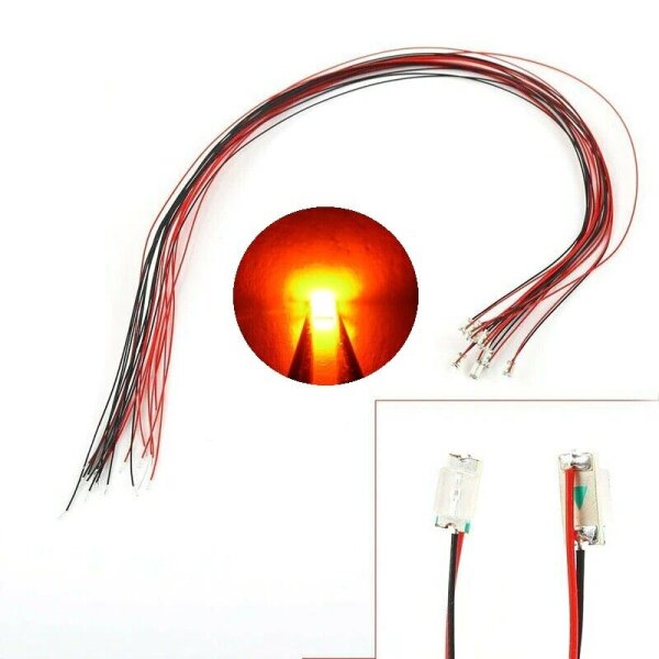 SMD LED 1206 mit Microlitze Litze Kabel LEDs 10 Stück 20 Stück 7 Farben AUSWAHL Orange 20 Stück