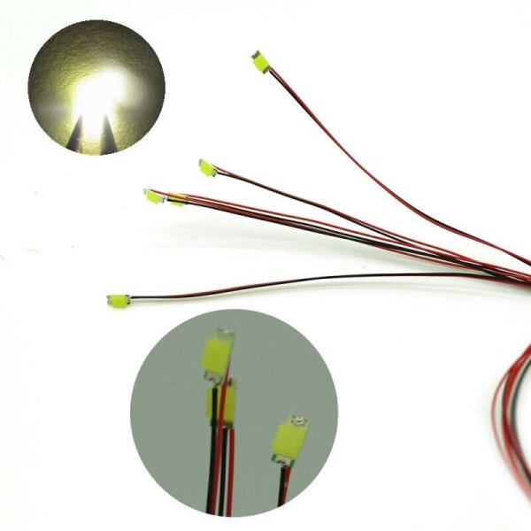 SMD LED 1206 mit Microlitze Litze Kabel LEDs 10 Stück 20 Stück 7 Farben AUSWAHL Warmweiß 20 Stück