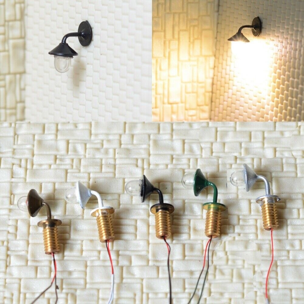 Wandlampen LED Straßenlampen Wandleuchten für H0 Häuser BW Gebäude 5