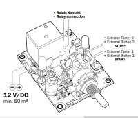 Zeitschalter Präzisions-Timer 12V= ca. 1 Sek. - 40 Min. Kemo B133 Bausatz A2070