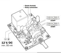 Zeitschalter Präzisions-Timer 12V DC ca. 1 Sek. - 40...