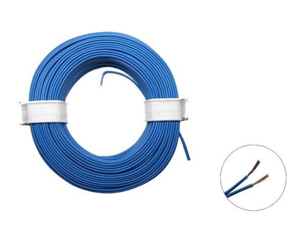 Zwillingslitze Doppellitze 2x 0,08mm² 10m Ring Litze zweiadrig viele Farben blau / blau
