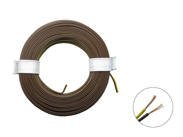 Zwillingslitze Doppellitze 2x 0,08mm² 10m Ring Litze zweiadrig viele Farben gelb / braun