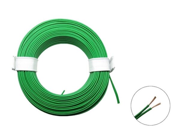 Zwillingslitze Doppellitze 2x 0,08mm² 10m Ring Litze zweiadrig viele Farben grün / grün