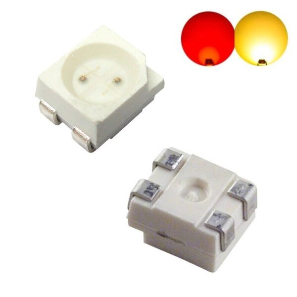 Bi-Color LED 3528 Duo SMD LEDs Rot/Grün, Rot/Gelb, Rot/Weiß, Rot/Blau, Blau/Grün Rot / Gelb