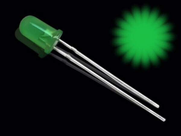 Blink LED 5mm grün diffus 1,5Hz Flash Blinker Blinklicht green 20 Stück W204