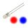 Blink LED 5mm rot / blau Flash Blinker Duo Blinklicht bicolor LEDs 10 Stück S875