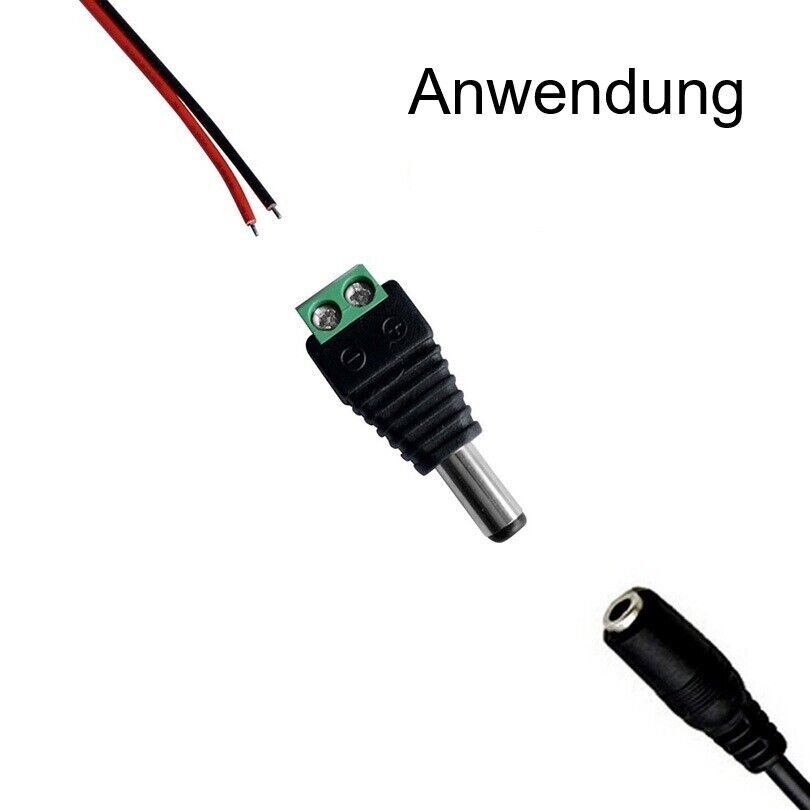 20-teiliges DC-Stecker-Set 2,1x5,5 Mm – Schraubklemmen Adapter, 12V, Für LED-Streifen, CCTV, 3D-Drucker, Raspberry Pi