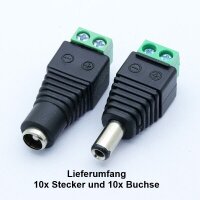 DC Buchse Stecker Adapter 2,1 x 5,5 mm mit Schraubklemme...