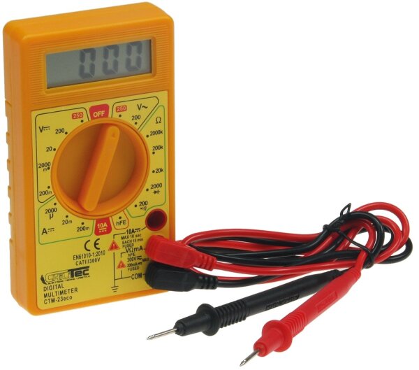 Digital Multimeter Messgerät LCD Amperemeter Voltmeter Stromtester + Prüfkabel