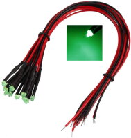 LED 1,8mm grün diffus mit Kabel für 12-19V...