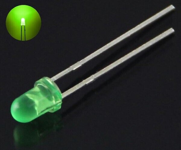 LED 3mm 5mm diffus LEDs 7 Farben zur AUSWAHL 10, 20, 50 oder 100 Stück und Set 100 Stück grün 3mm