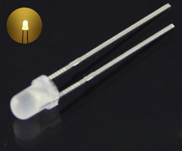 LED 3mm 5mm diffus LEDs 7 Farben zur AUSWAHL 10, 20, 50 oder 100 Stück und Set 100 Stück warmweiß 3mm