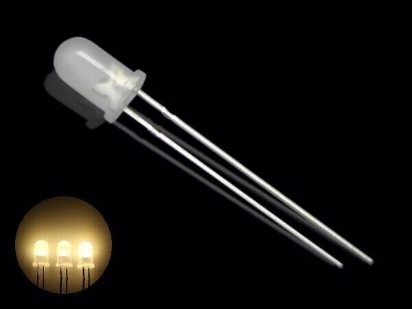 LED 3mm 5mm diffus LEDs 7 Farben zur AUSWAHL 10, 20, 50 oder 100 Stück und Set 10 Stück warmweiß 5mm
