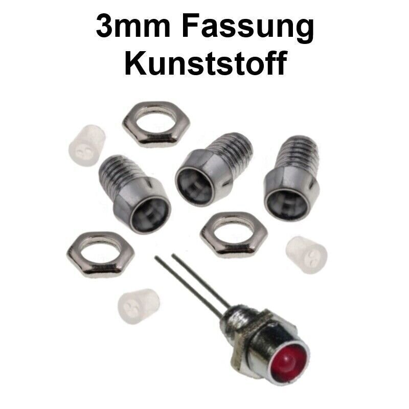 LED Fassung Halter 5mm 50x LED Fassungshalter 5 Mm – Kunststoff-Sockel, Montagering Mit Rastnasen, Für Runde LEDs
