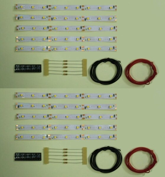 LED Waggonbeleuchtung Innenbeleuchtung gelb 150mm H0 TT N Bausatz 10 Stück S293