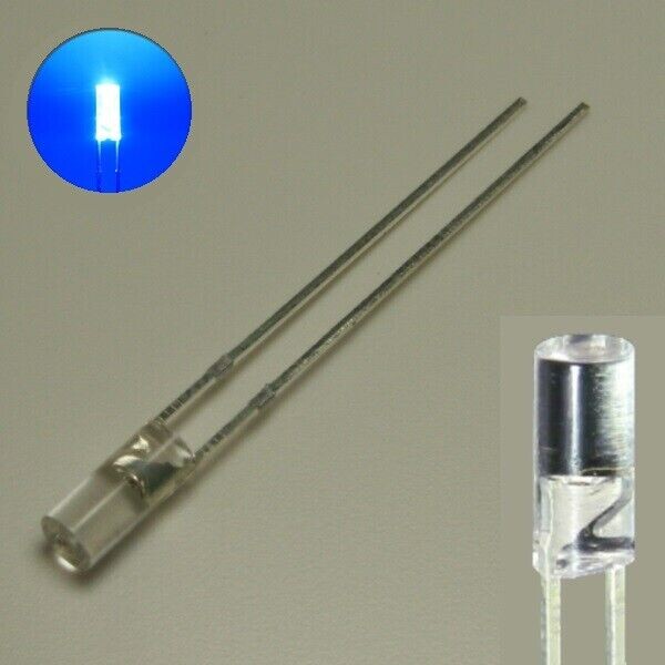 LED Zylinder 3mm 5mm klar diffus zylindrisch Flat Top LEDs Menge und Farbauswahl 20 Stück blau 3mm klar
