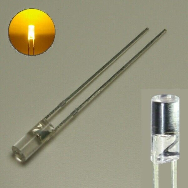 LED Zylinder 3mm 5mm klar diffus zylindrisch Flat Top LEDs Menge und Farbauswahl 20 Stück gelb 3mm klar