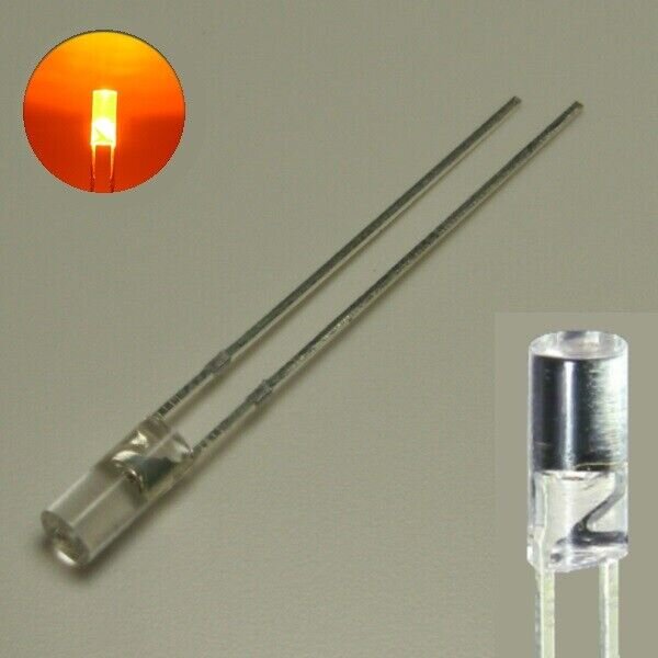 LED Zylinder 3mm 5mm klar diffus zylindrisch Flat Top LEDs Menge und Farbauswahl 20 Stück orange 3mm klar