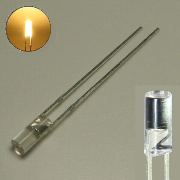 LED Zylinder 3mm 5mm klar diffus zylindrisch Flat Top LEDs Menge und Farbauswahl 20 Stück warmweiß 3mm klar