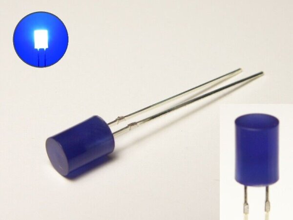 LED Zylinder 3mm 5mm klar diffus zylindrisch Flat Top LEDs Menge und Farbauswahl 20 Stück blau 5mm diffus
