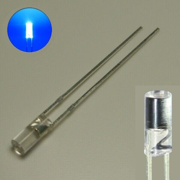 LED Zylinder 3mm 5mm klar diffus zylindrisch Flat Top LEDs Menge und Farbauswahl 50 Stück blau 3mm klar