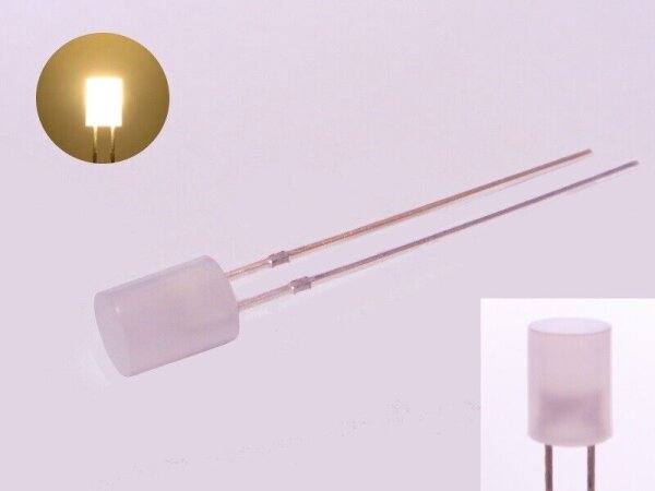 LED Zylinder 3mm 5mm klar diffus zylindrisch Flat Top LEDs Menge und Farbauswahl 10 Stück warmweiß 5mm diffus