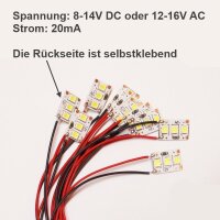 Mini LED Hausbeleuchtung mit Kabel warmweiß 8-16V Häuser Gebäude 10 Stück S004