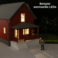 Mini LED Hausbeleuchtung mit Kabel warmweiß 8-16V Häuser Gebäude 10 Stück S004