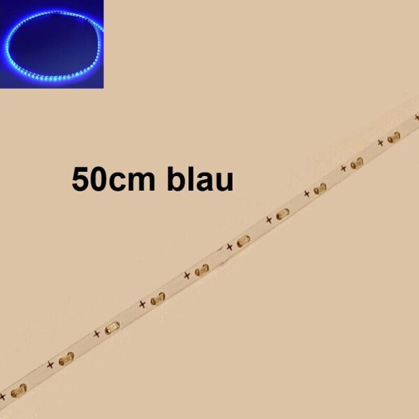 Mini LED Lichterkette nur 1,6mm schmal 50cm 69 LEDs Kirmes Markt Häuser Waggons Blau