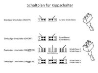 Miniatur Kippschalter Schalter 1xUM 3-polig EIN/EIN und AUS/EIN 10 Stück S758