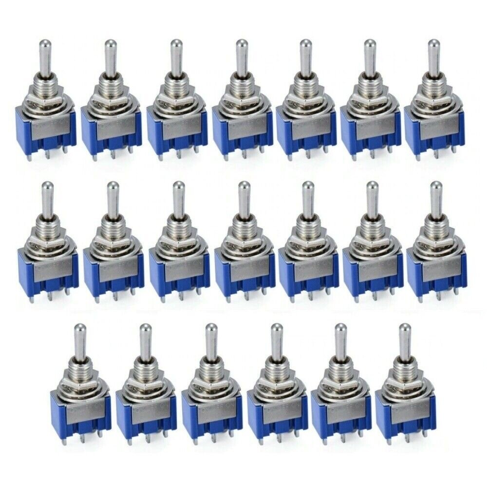Produktbild von 2 Miniatur-Kippschalter MTS-403 – 4PDT, ON-OFF-ON, 2A/250V & 6A/125V, 12-polig – Für Elektronik, Modelle & DIY