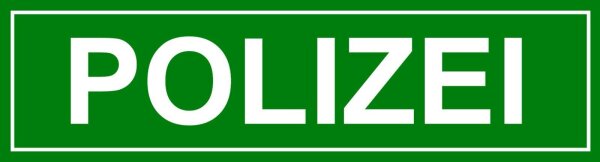 Schild mit LED Beleuchtung für H0 beleuchtet Polizei, Feuerwehr, Bahnhof, Post Polizei grün 32x8mm