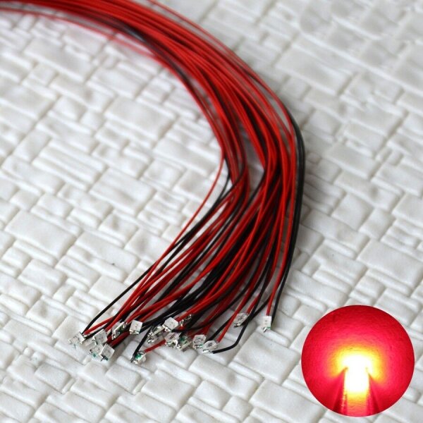 SMD Blink LED 0805 rot blinkend mit Kabel Microkabel Blinker LEDs 10 Stück S1147