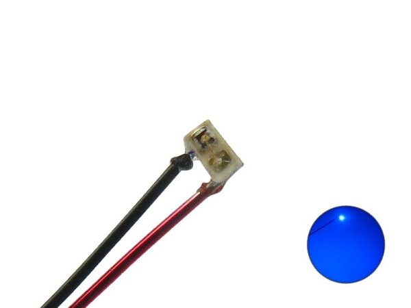 SMD LED 0201 blau mit Draht Kupferlackdraht micro mini LEDs 10 Stück S1142